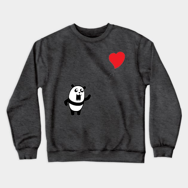 Panda Balloon - Banksy Tribute Crewneck Sweatshirt by KaiMFS